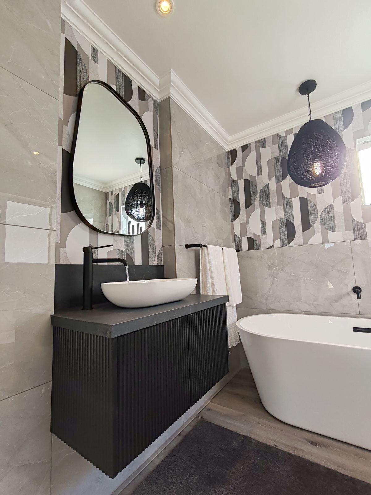 Bathroom renovation finishing details and sanitaryware installed