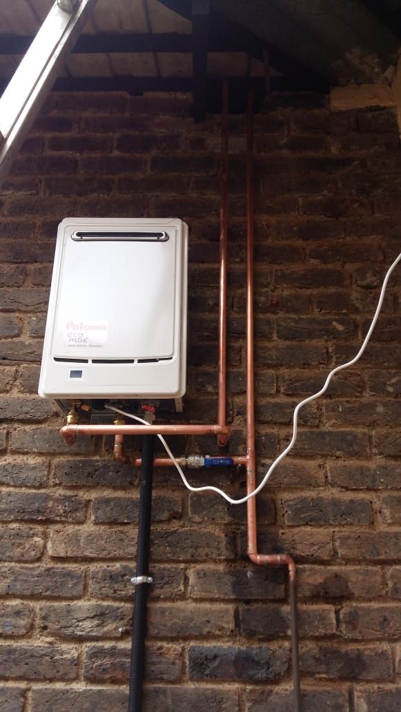 Completed gas geyser installation with certificates issued