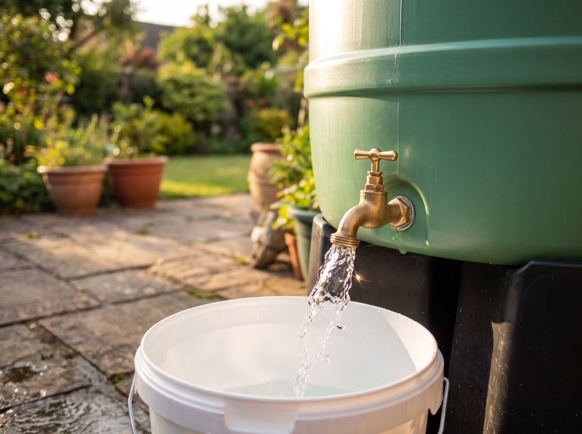 Clear water running from a water tank outlet tap after cleaning and sanitising in Northcliff