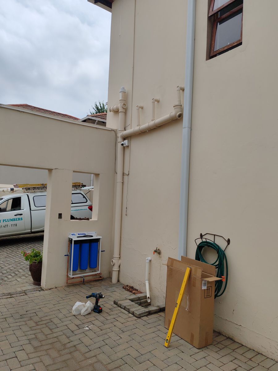 Under-sink water filter installation in Randburg kitchen