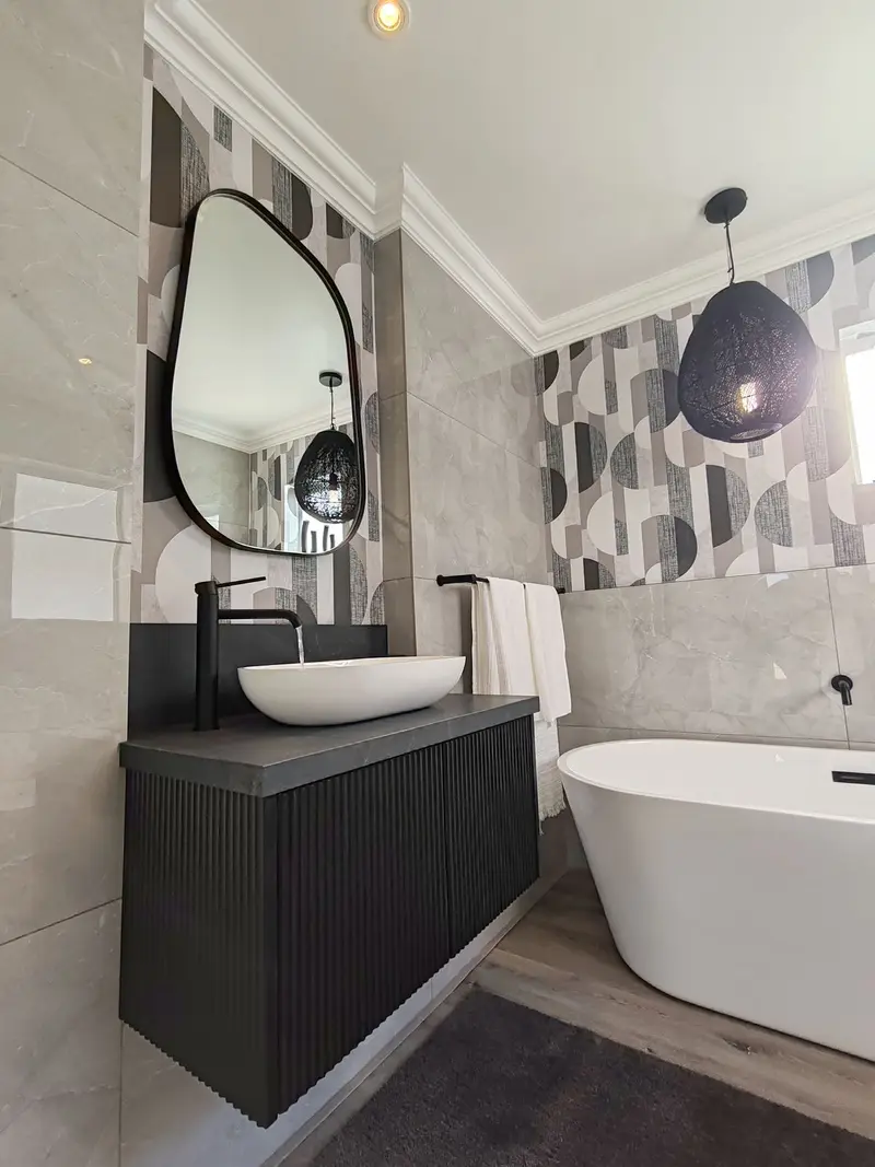 Bathroom renovation finishing details and sanitaryware installed
