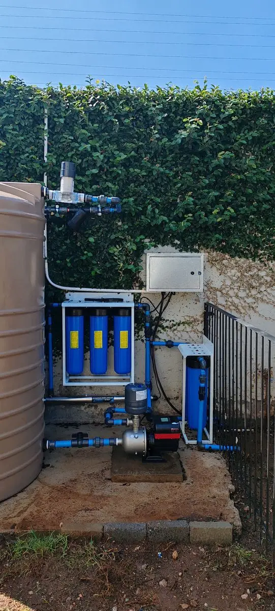 Complete water backup system with tank, pump and switchover valve in Randburg