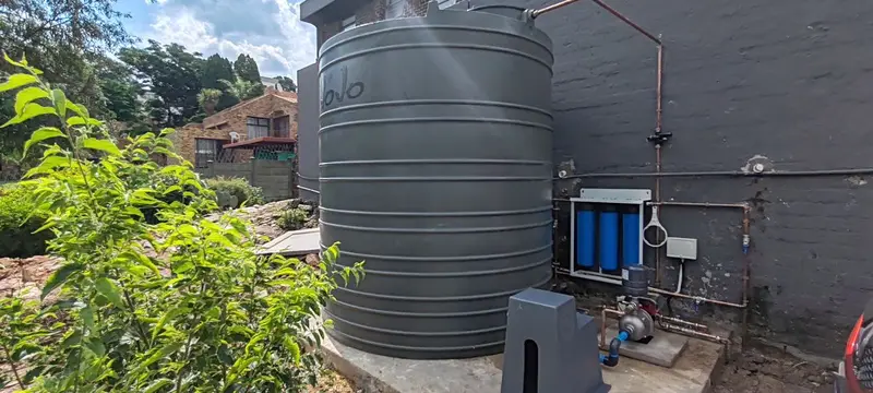 Point-of-entry water filter installation in Fairland home